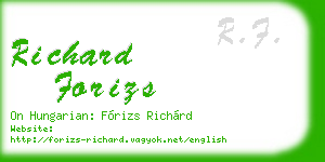 richard forizs business card