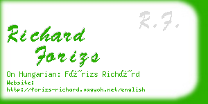 richard forizs business card